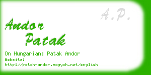 andor patak business card